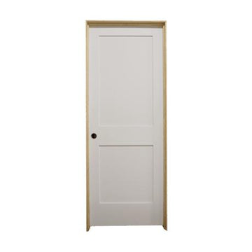 Puerta interior precolgada de MDF con núcleo sólido, imprimada, de 2 paneles, de color blanco, de 28 in x 6 ft 8 in