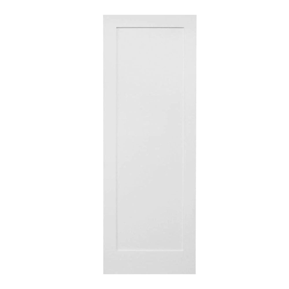28 in. x 6ft. 8in. White Shaker 1-Panel Solid Core Primed MDF Interior Door Slab