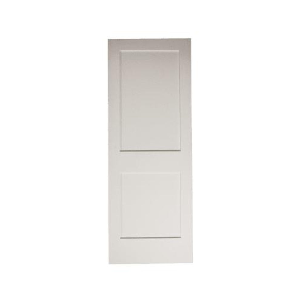 28 in. x 6 ft. 8 in. White Shaker 2-Panel Solid Core Primed MDF Interior Door Slab