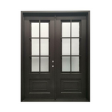 6ft. x 8ft. 6 Lite Double Wrought Iron Door