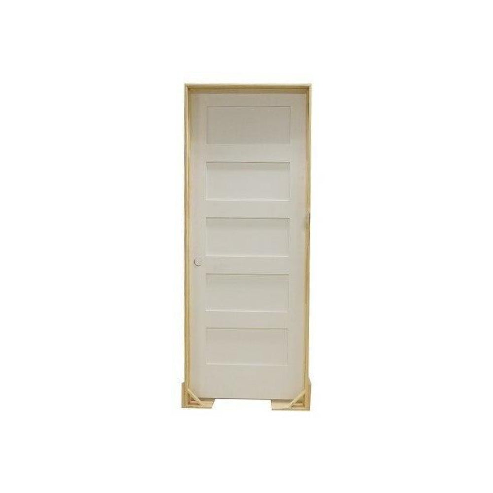 28 in. x 6 ft. 8 in. Shaker 5-Panel Solid Core Primed MDF Prehung Interior Door
