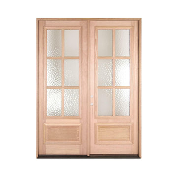 6 ft. x 8 ft. Exterior Mahogany Prehung Double Door 6 Lite