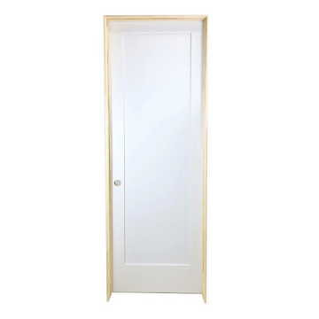 Puerta interior precolgada de MDF con núcleo sólido, imprimada, de 1 panel, color blanco, estilo Shaker, de 2/4 x 6/8
