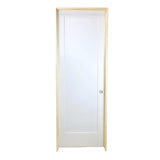 Puerta interior precolgada de MDF con núcleo sólido, imprimada, de 1 panel, color blanco, estilo Shaker, de 2/4 x 6/8