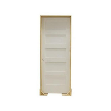 Puerta interior precolgada de MDF con núcleo sólido y cinco paneles, de estilo Shaker, de 18 in x 8 ft