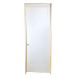 Puerta interior precolgada de MDF con núcleo sólido, imprimada, de 1 panel, color blanco, estilo Shaker, de 2/6 x 6/8