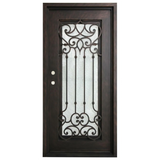 Carmen 3/0x6/8 Exterior Wrought Iron Prehung Door