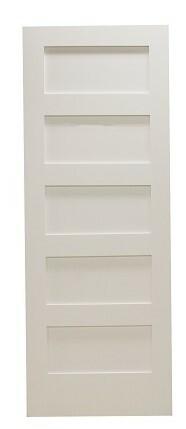 30 in. x 6 ft. 8 in. Shaker 5-Panel Solid Core Primed MDF Interior Door Slab Main Layout Photo