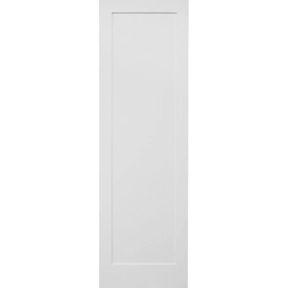 32 in. x 6ft 8in. White Shaker 1-Panel Solid Core Primed MDF Interior Door Slab