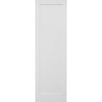 Losa para puerta interior de MDF con imprimación de núcleo sólido de 1 panel, estilo Shaker, color blanco, de 30 in x 6 ft 8 in
