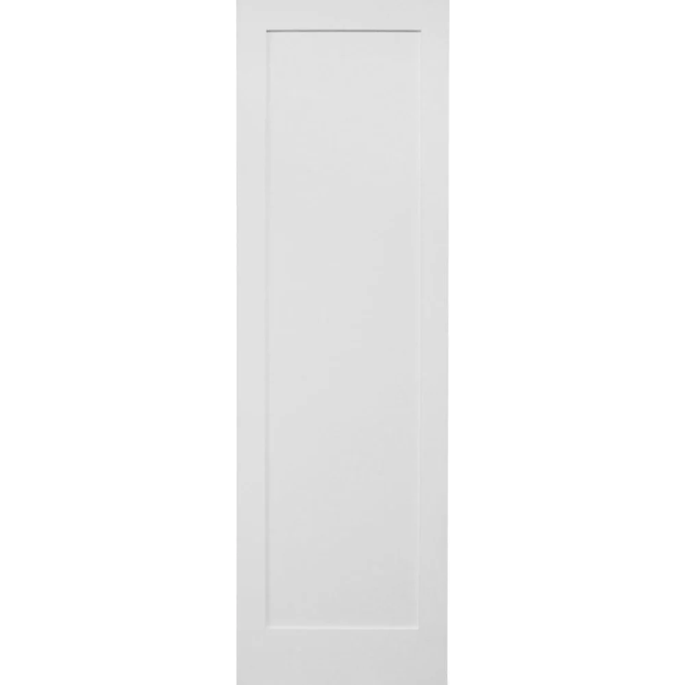 30 in. x 6ft 8in. White Shaker 1-Panel Solid Core Primed MDF Interior Door Slab