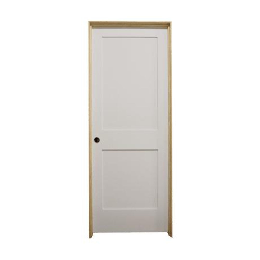 Puerta interior precolgada de MDF con imprimación sólida, de 2 paneles, color blanco, de 30 x 6 pies 8 pulgadas