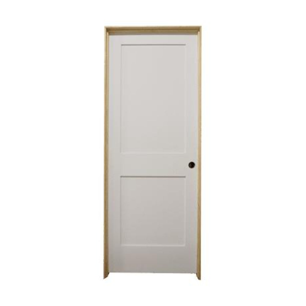 Puerta interior precolgada de MDF con imprimación sólida, de 2 paneles, color blanco, de 30 x 6 pies 8 pulgadas