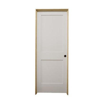 30 in. x 6 ft. 8 in. White 2-Panel Shaker Solid Core Primed MDF Prehung Interior Door