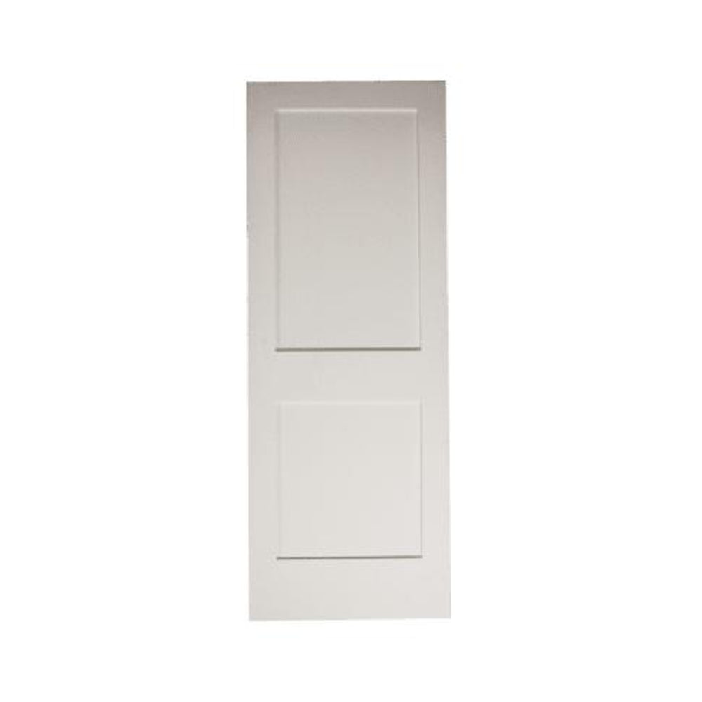 30 in. x 6 ft. 8 in. White Shaker 2-Panel Solid Core Primed MDF Interior Door Slab