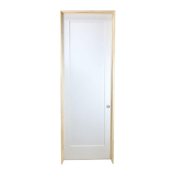 30 in. x 8 ft. White 1-Panel Shaker Solid Core Primed MDF Prehung Interior Door