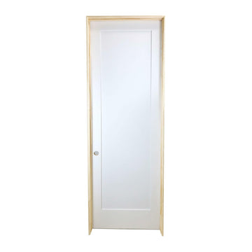 30 in. x 8 ft. White 1-Panel Shaker Solid Core Primed MDF Prehung Interior Door