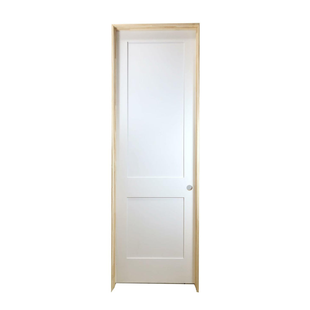 30 in. x 8 ft. White 2-Panel Shaker Solid Core Primed MDF Prehung Interior Door