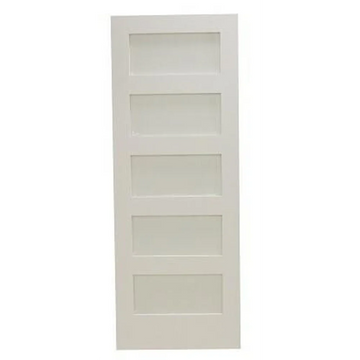 30 in x 80 in Shaker 5-Lite Frost Solid Core Primed MDF Interior Door Slab