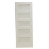 30 in x 80 in Shaker 5-Lite Frost Solid Core Primed MDF Interior Door Slab