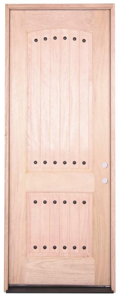 3 ft. x 8 ft. Clavos 2 Panel Exterior Mahogany Door