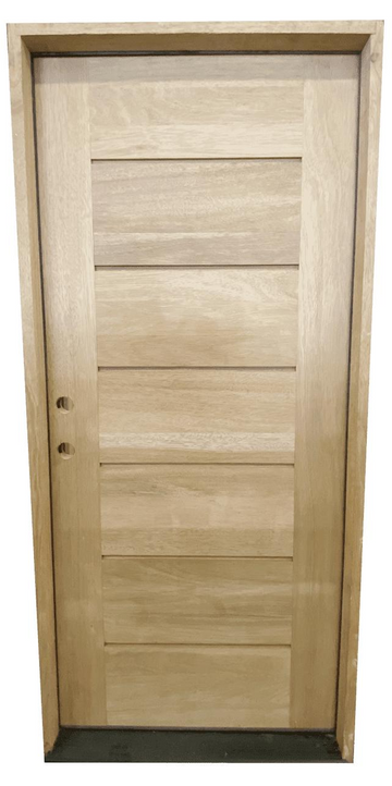 3 ft. x 8 ft. Horizontal Line Exterior Mahogany Door