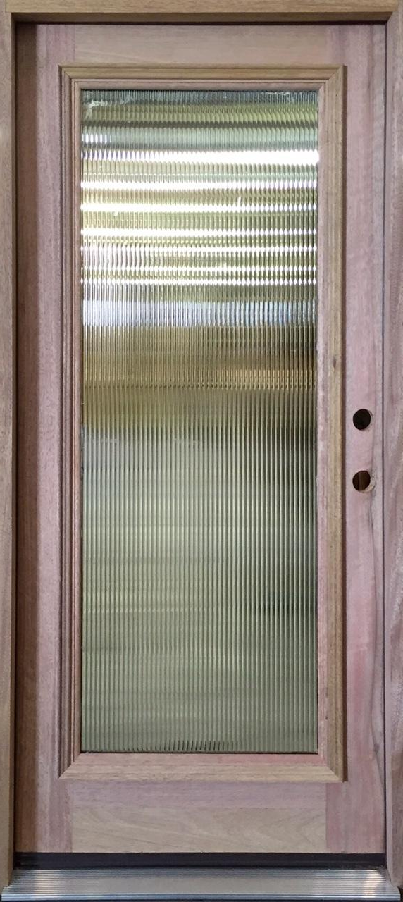 6 ft. x 6 ft. 8 in. Exterior Double Mahogany Full Glass Door
