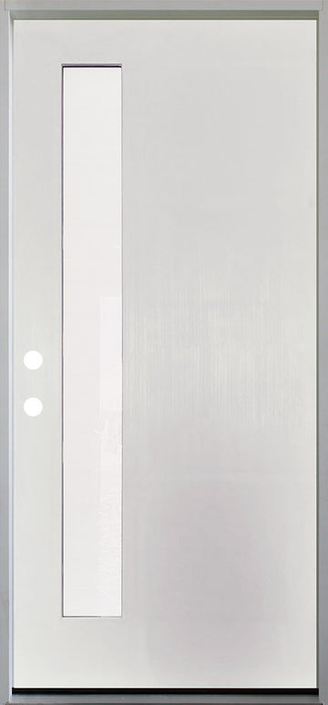 3/0x6/8 Single Prehung Fiberglass Primed Door with 1 Lite