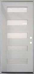 3/0x6/8 Single Prehung Fiberglass Primed Door with 5 Lites