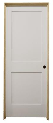32 in. x 6 ft. 8 in. White 2-Panel Shaker Solid Core Primed MDF Prehung Interior Door