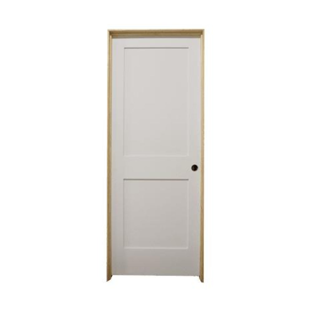 32 in. x 6 ft. 8 in. White 2-Panel Shaker Solid Core Primed MDF Prehung Interior Door