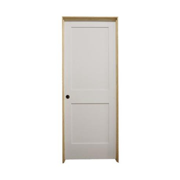 Puerta interior precolgada de MDF con imprimación sólida, de 2 paneles, color blanco, de 32 x 6 pies 8 pulgadas