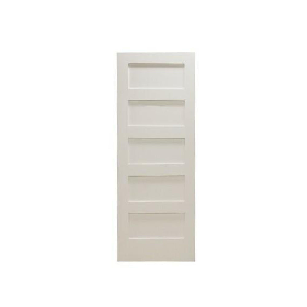 32 in. x 8 ft. Shaker 5-Panel Solid Core Primed MDF Interior Door Slab