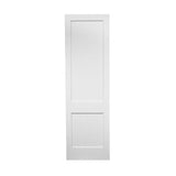 32 in. x 8 ft. White Shaker 2-Panel Solid Core Primed MDF Interior Door Slab
