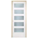 32 in x 80 in Shaker 5 Lite Solid Core Primed MDF Prehung Interior Door