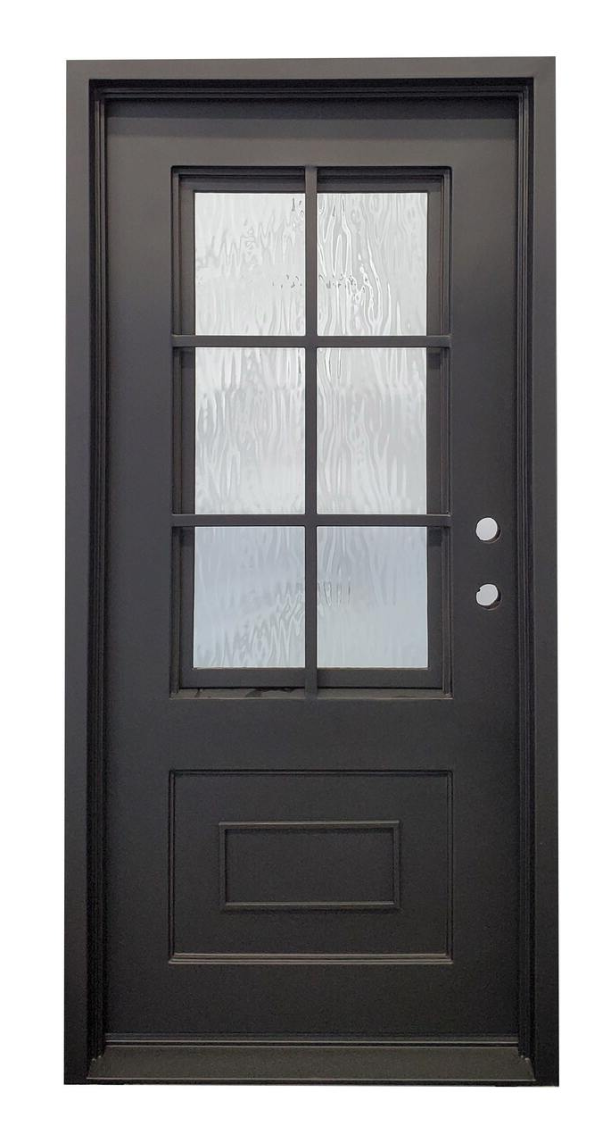 3 ft. x 6 ft. 8 in. 6 Lite Exterior Wrought Iron Door