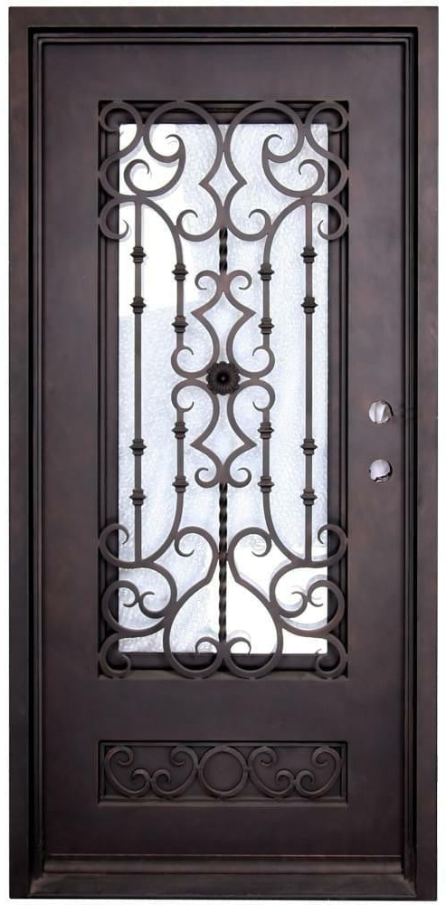Audrey 3 ft. x 6 ft. 8 in. Exterior Single Wrought Iron Prehung Door