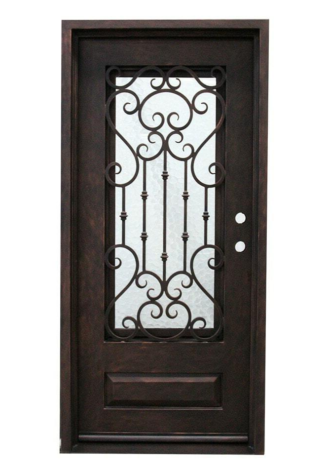 Dallas 3 ft. x 6 ft. 8 in. Wrought Iron Prehung Front Door