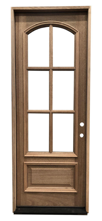 3 ft. x 8 ft. Exterior Mahogany Door Arched 6 Lite