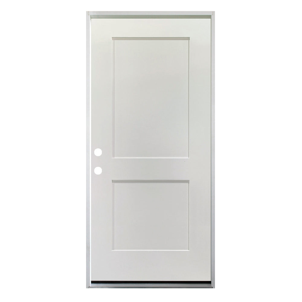 Puerta interior precolgada simple de 36 pulg. x 79 pulg. con 2 paneles, imprimada, con clasificación de resistencia al fuego de 20 min., para uso en garaje