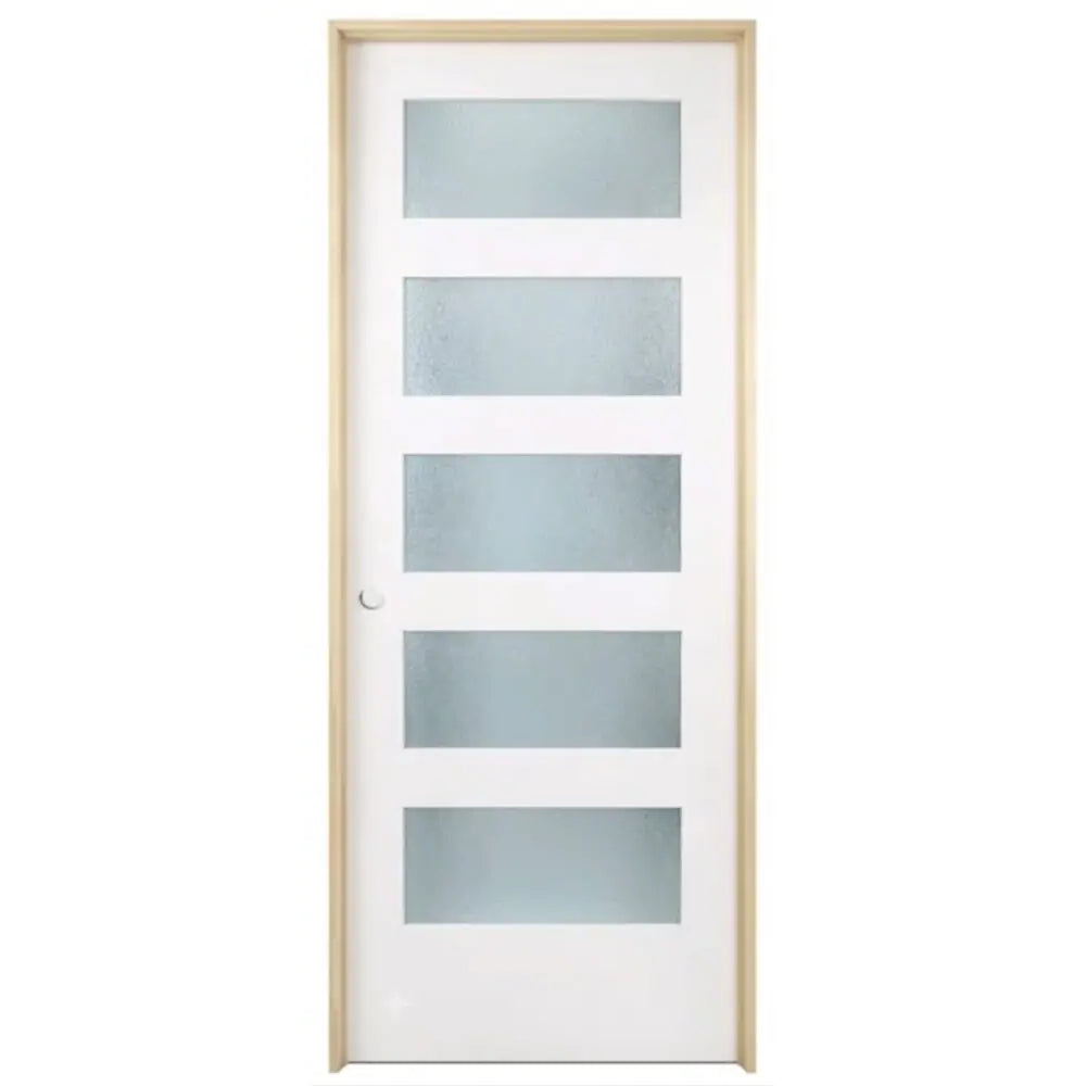 36 in x 80 in Shaker 5 Lite Solid Core Primed MDF Prehung Interior Door