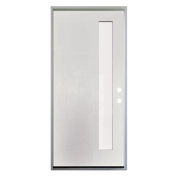 3/0x6/8 Single Prehung Fiberglass Primed Door with 1 Lite
