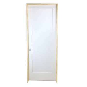 3/0 x 6/8 White 1-Panel Shaker Solid Core Primed MDF Prehung Interior Door