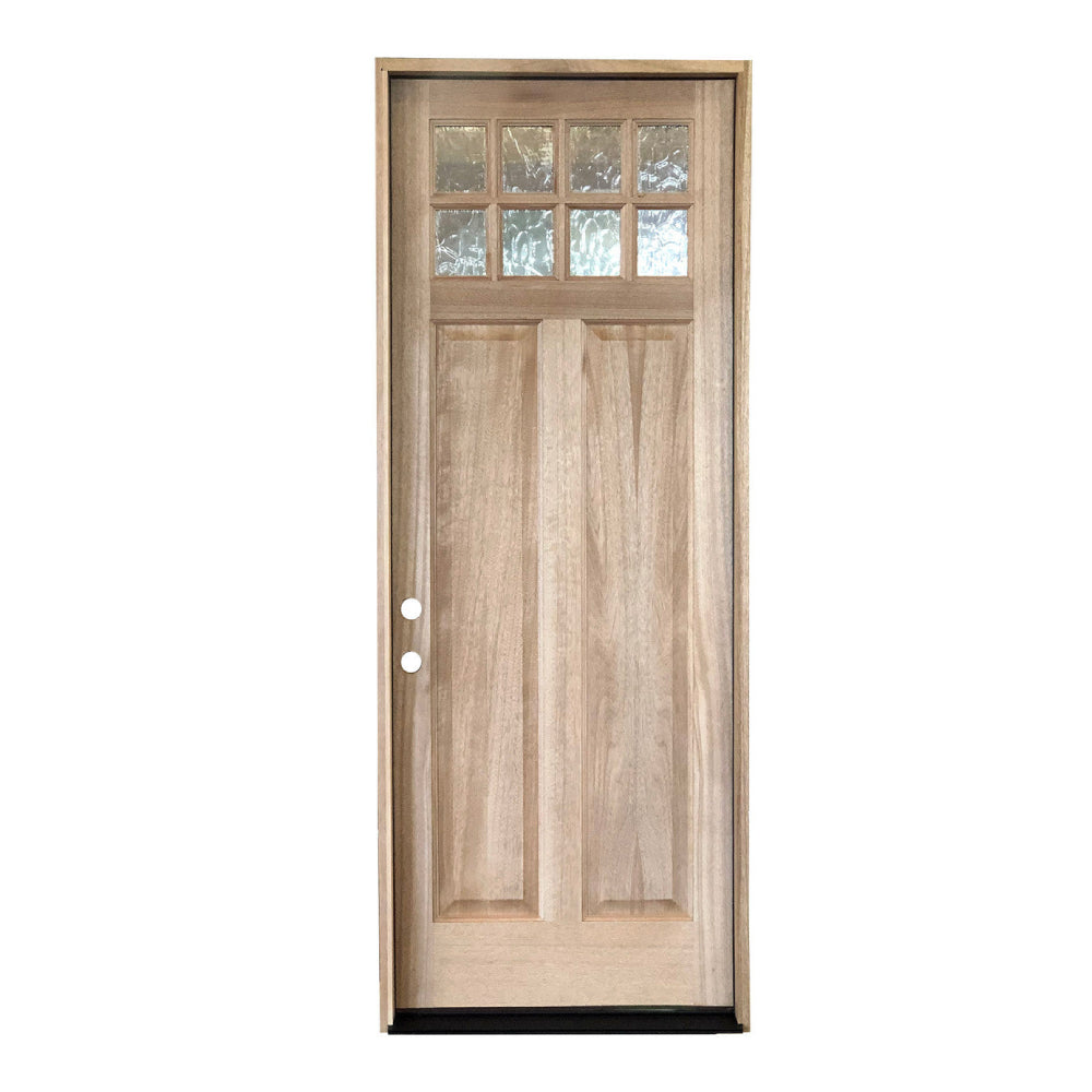 3/0 x 8 ft. Craftsman Exterior Mahogany Prehung Single Door with 8 Lites