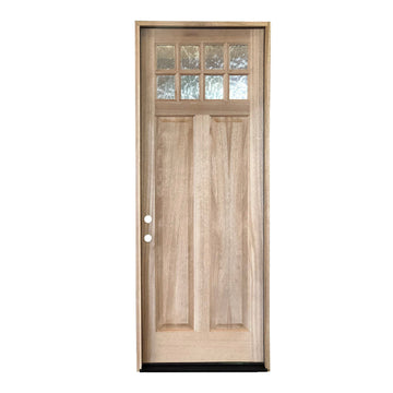 3/0 x 8 ft. Craftsman Exterior Mahogany Prehung Single Door with 8 Lites