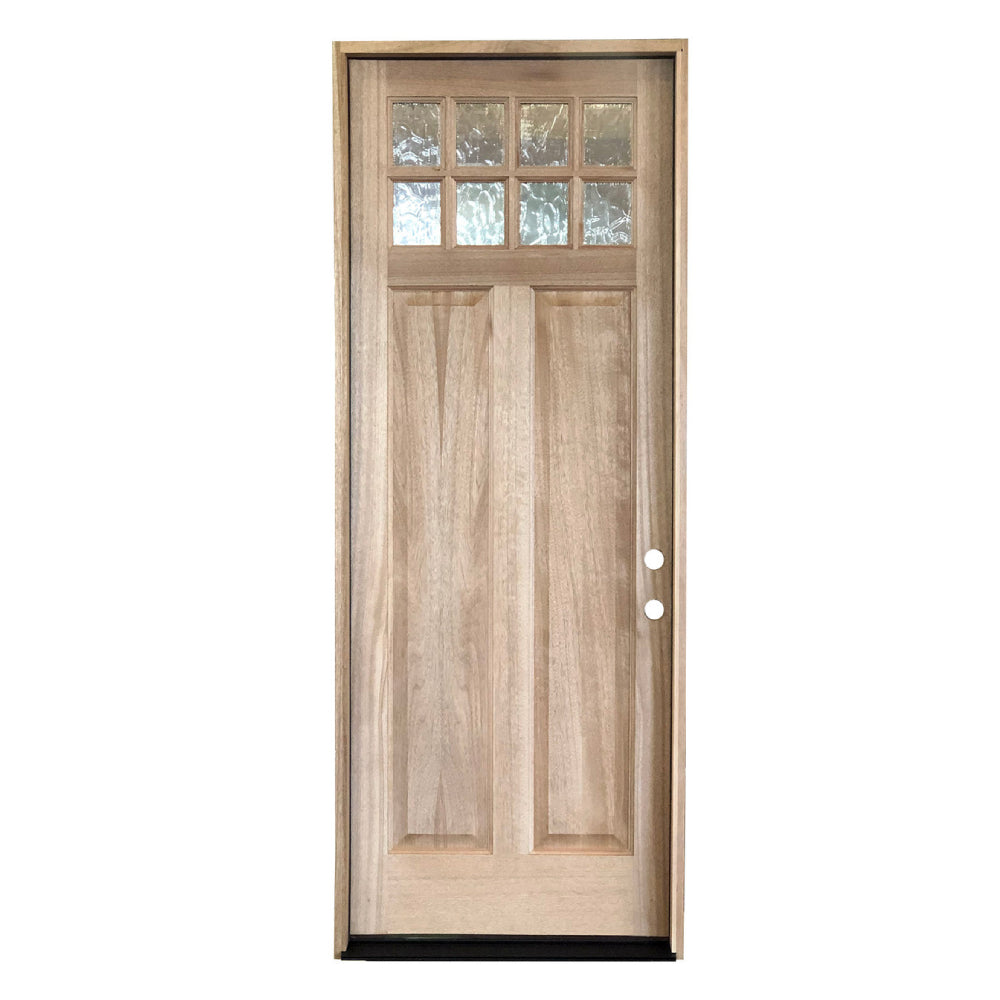3/0 x 8 ft. Craftsman Exterior Mahogany Prehung Single Door with 8 Lites