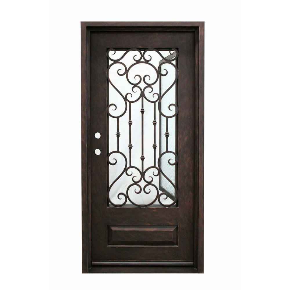 Dallas 3 ft. x 6 ft. 8 in. Wrought Iron Prehung Front Door