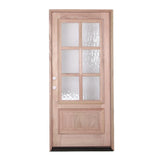 3 ft. x 6 ft. 8 in. Mahogany Prehung Front Door with 6 Lites