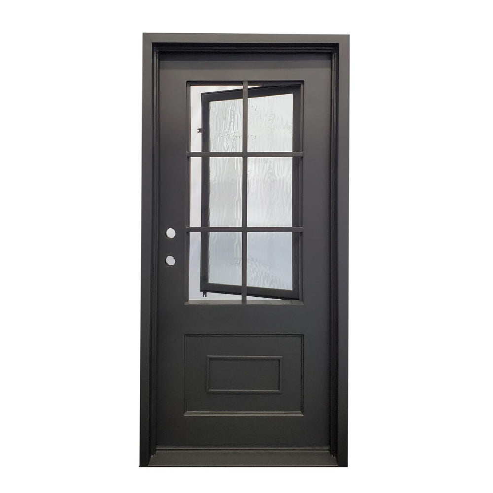 3 ft. x 6 ft. 8 in. 6 Lite Exterior Wrought Iron Door