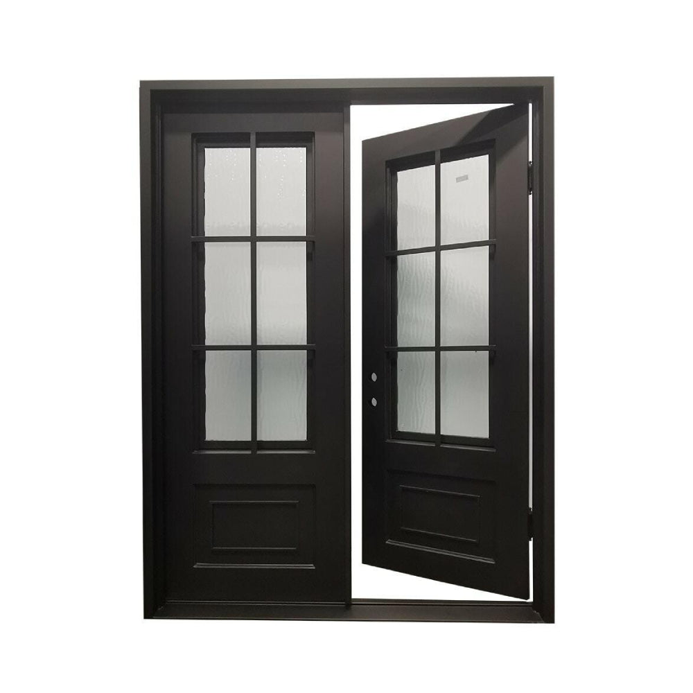 6ft. x 8ft. 6 Lite Double Wrought Iron Door